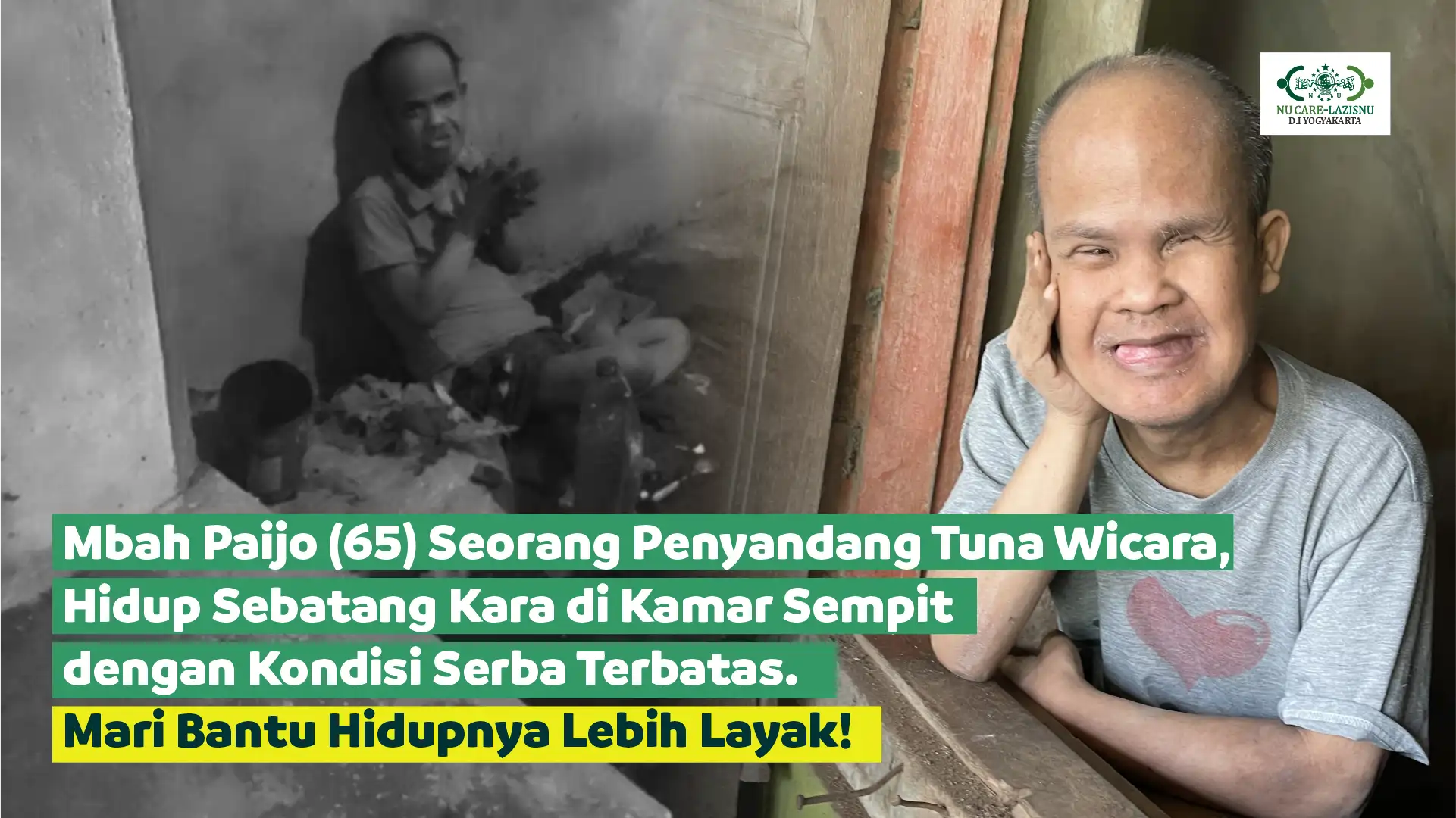 Bantu Mbah Paijo Penyandang Disabilitas Hidup Lebih Layak!